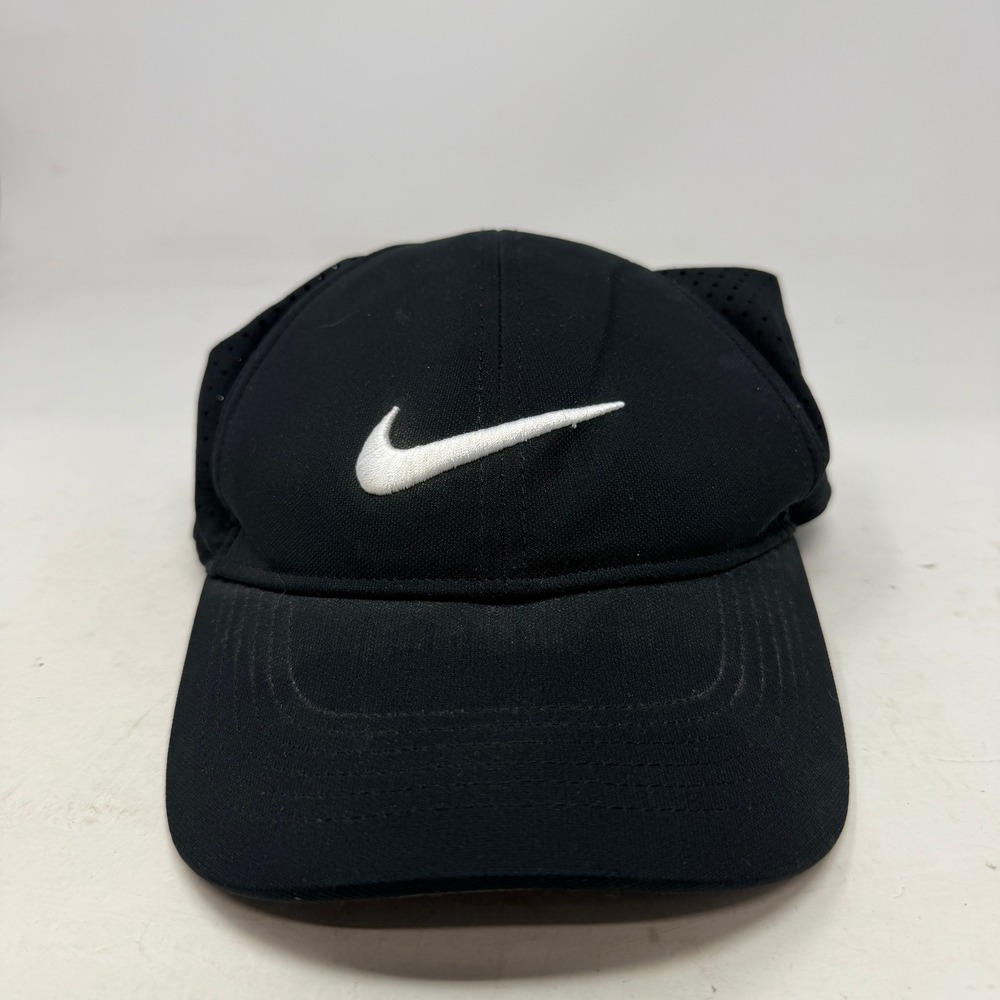 Nike Hat Unisex OS Nike Golf Black Perforated Adjustable EUC